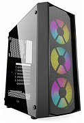 Компьютерный корпус Powercase RHOMBUS X3 MESH LED TG Black CMRMX-L3